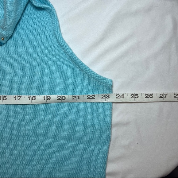 Storybook Knits Vintage Flower Sleeveless Sweater- Turquoise- Size 2X - Picture 9 of 10